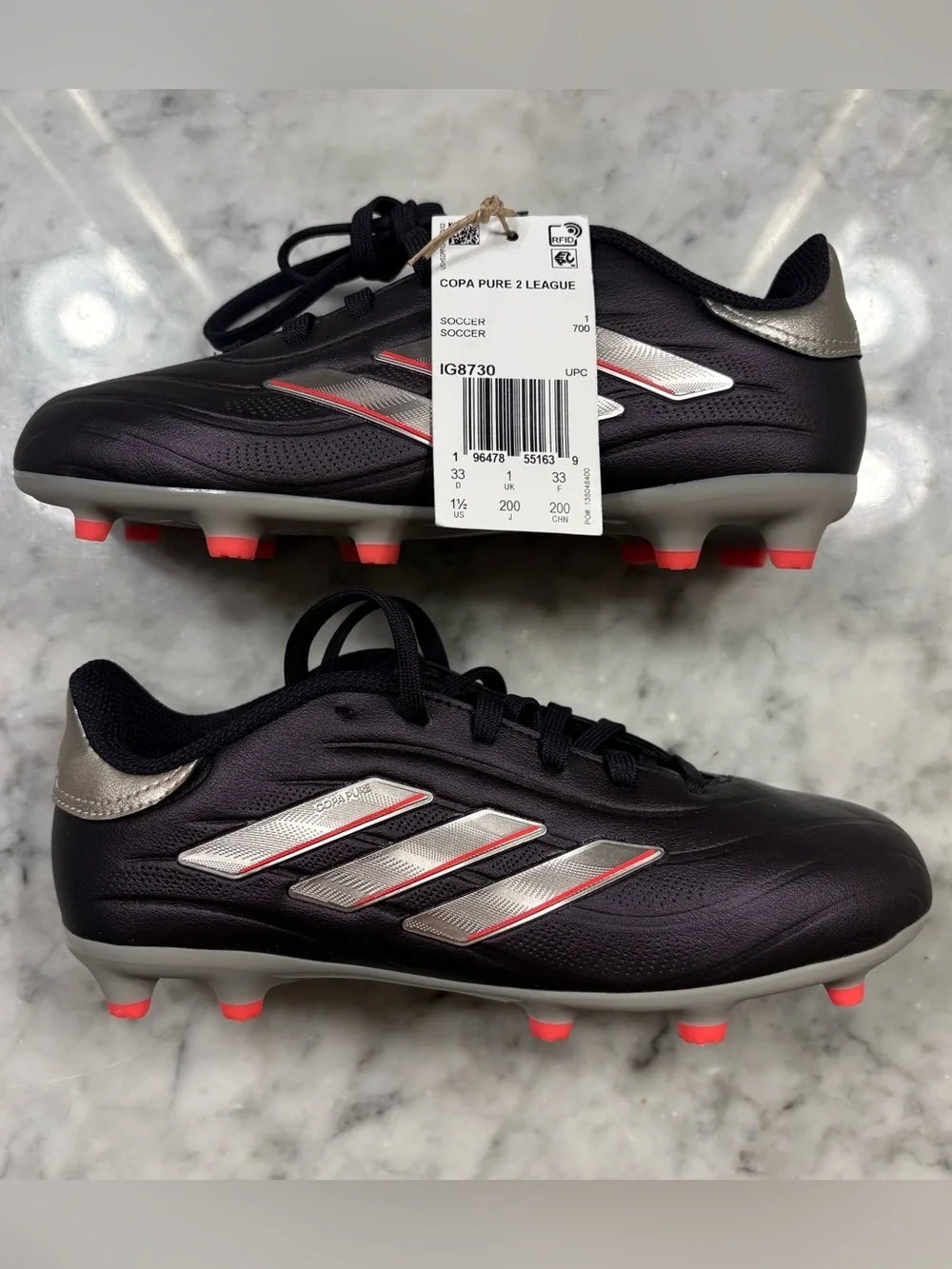 adidas Copa Pure 2 League FG Junior Soccer Cleats Youth 1.5 Unisex Boy Girl